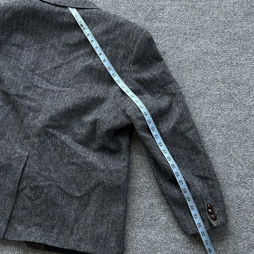 Vintage Orvis Harris Tweed Blazer Coat Mens 46 Wool Herringbone‎ 2 Button USA